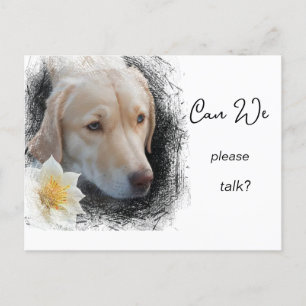 *~* AP61 Kunnen we even praten  Lab Retriever Bloe Briefkaart