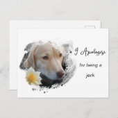 *~* AP61 Verdrietige Bruine Hond Excuses Makende Briefkaart (Voorkant / Achterkant)
