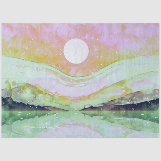 *~* AP67 Pastel Abstracte Kunst Schilderen Natuur Tissuepapier (Voorkant)