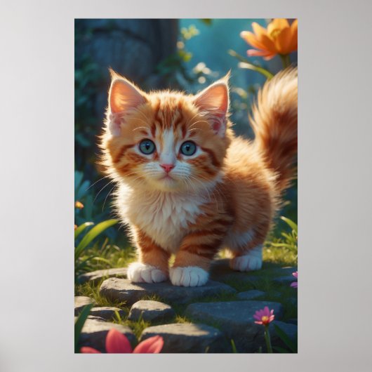 *~* AP68 2:3 Kitten Organge Tabby Schattige Zoet Poster (Voorkant)