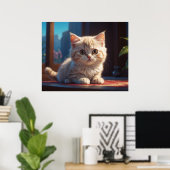 *~* AP68 5:4 Kat Feline Kat Kitten Fluffy Tan Poster (Thuiskantoor)