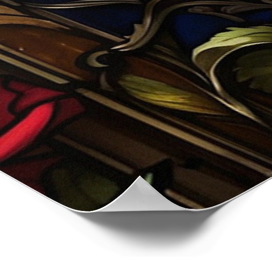 *~* AP68 5:4 Kat Feline Waterverf Glas in lood Poster (Hoek)