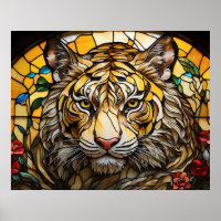 *~* AP68 Fantasy Bold 5:4 TIGER Glas in lood