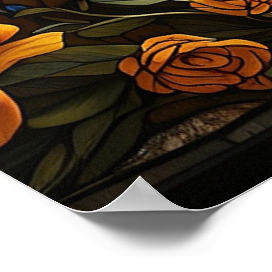 *~* AP68 Fantasy TIGER Glas in lood Kleurrijk 5:4 Poster (Hoek)