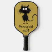 *~* AP68 Floral Whimsical Quirky Cat FOTO 8 Pickleball Paddle (Achterkant)