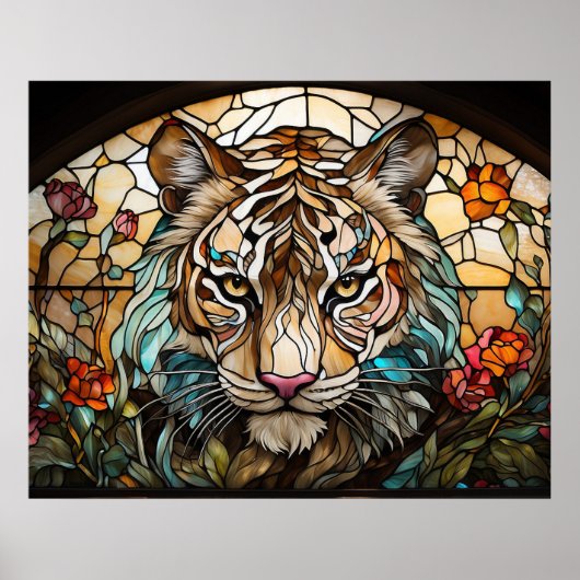 *~* AP68 TIGER Glas in lood Bright 5:4 Fantasy Poster (Voorkant)