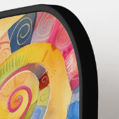 *~* AP68 Whimsical Quirky Cat Vibrant Kleurrijk 2 Pickleball Paddle (Links Detail)