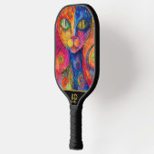 *~* AP68 Whimsical Quirky Cat Vibrant Kleurrijk 8 Pickleball Paddle (Links)