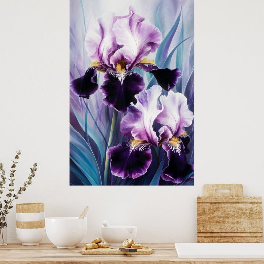*~* AP84 Purple Iris Irises Poster d'Art Mur (Cuisine)