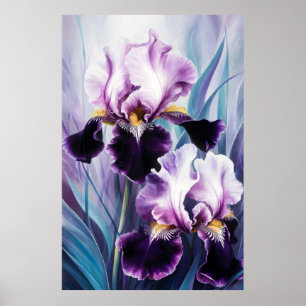 *~* AP84 Purple Iris Irises Poster d'Art Mur