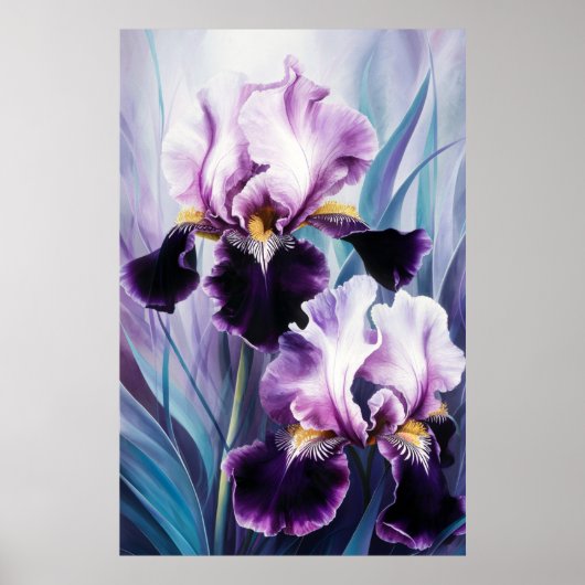 *~* AP84 Purple Iris Irises Poster d'Art Mur (Devant)