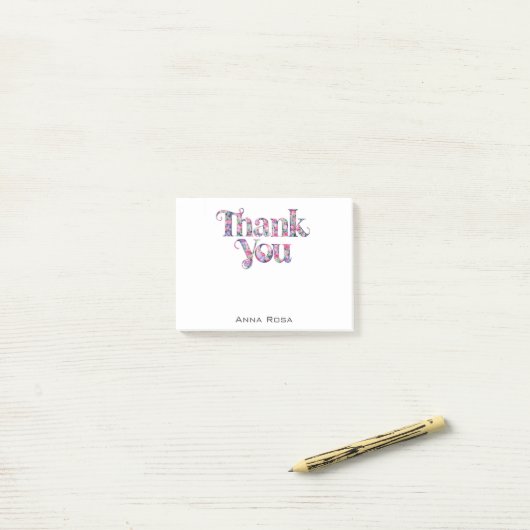 *~* AP85 Bloemen Dankbaarheid Manifest Dank u Post-it® Notes (Op bureau)