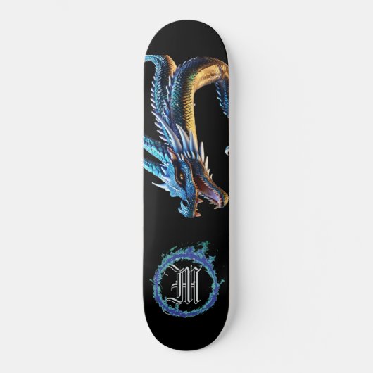*~* AP88 Elemental Metallic Dragon Mouth Blue Skateboard (Voorkant)