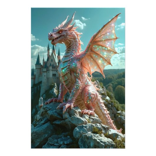 *~* AP88 Sparkling Fantasy Dragon Wall Art 14 Foto Afdruk (Voorkant)