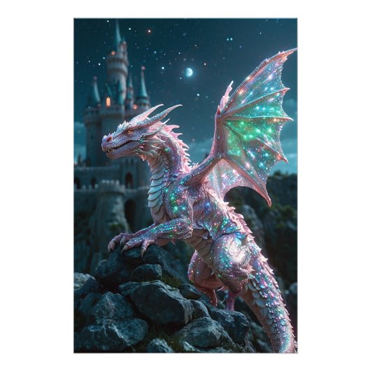 *~* AP88Fantasy Dragon Castle Wall ArtWork 20 Foto Afdruk (Voorkant)