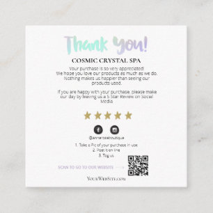 *~* AP8 QR DANK U Gold Star Review behuizing Informatiekaartje