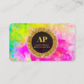 *~AP93 Neon Rainbow BOLD Abstrait QR Carte de visi (Devant)