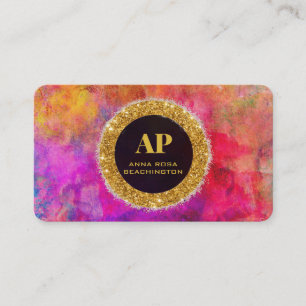 *~AP93 Neon Warm BOLD Abstract QR-Visitekaartje Visitekaartje