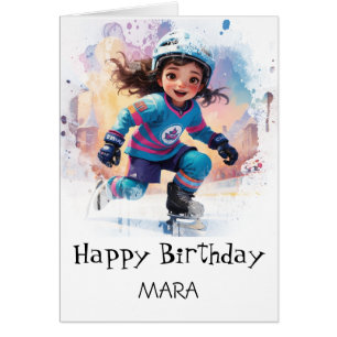 *~* AP94 17 Carte d'anniversaire pour fille joueus