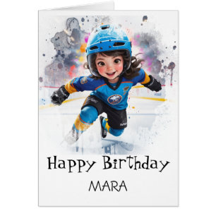 *~* AP94 18 Hockey Meisje Speler Schattig Verjaard