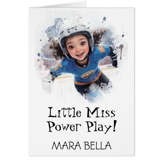 *~* AP94 9 Cute Hockey Girl Personalize Birthday (Devant)