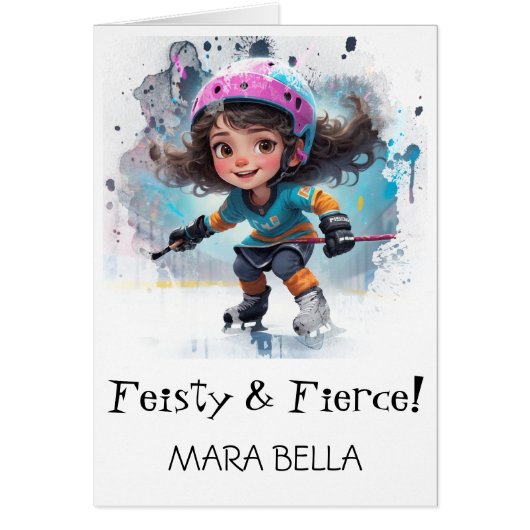 *~* AP94  Cute Hockey Girl 22 Personalize Birthday (Devant)