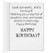 *~* AP94  Cute Hockey Girl 22 Personalize Birthday (Intérieur (Droit))