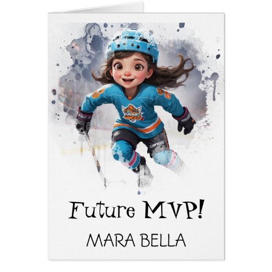 *~* AP94 Fille de Hockey mignonne Personnaliser An (Devant)