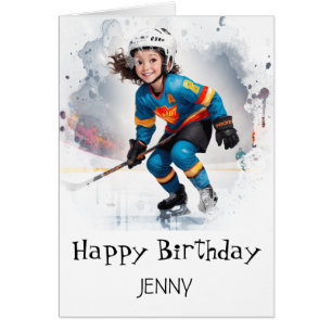 *~* AP94 IJshockey 9 Meisje Speler Leuke Verjaarda
