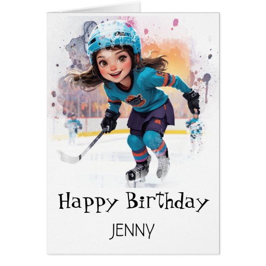 *~* AP94 IJshockey Meisje Speler12 Schattig Verjaa (Voorkant)
