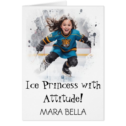 *~* AP94 Mignonne 13 fille de hockey personnalisez (Devant)