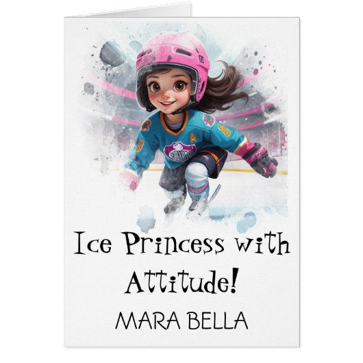 *~* AP94 Mignonne 4 fille de hockey Personnaliser (Devant)