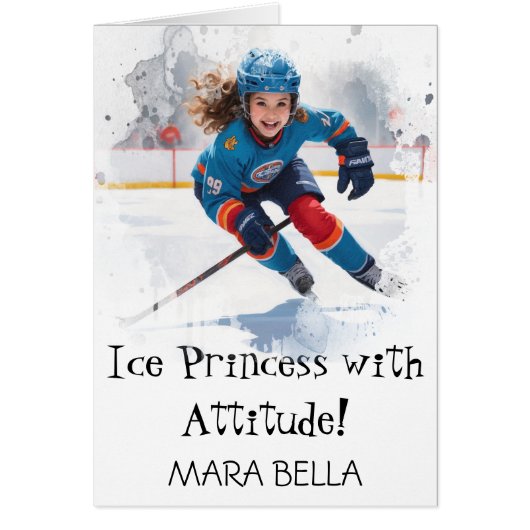 *~* AP94 Mignonne fille de 15 hockey personnalisez (Devant)