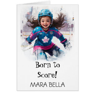 *~* AP94 Mignonne Hockey Girl 21 Personnaliser Ann