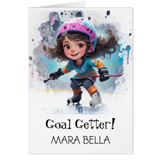 *~* AP94 Mignonne Hockey Girl 22 Personnaliser Ann (Devant)