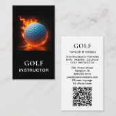 *~* AP94 QR Flames Fire Hot Bold Golf Ball Visitekaartje (Voorkant / Achterkant)