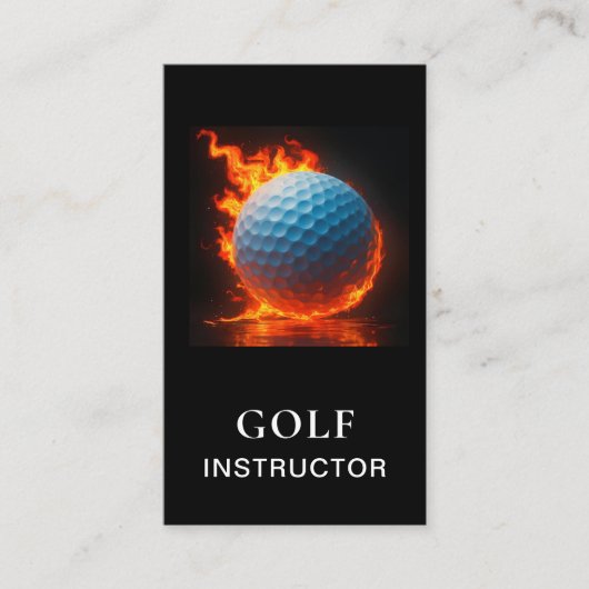*~* AP94 QR Flames Fire Hot Bold Golf Ball Visitekaartje (Voorkant)