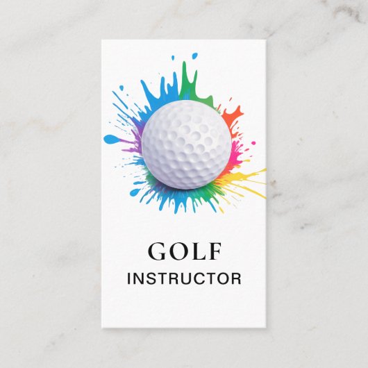 *~* AP94 QR Rainbow Splash Golf Ball Visitekaartje (Voorkant)