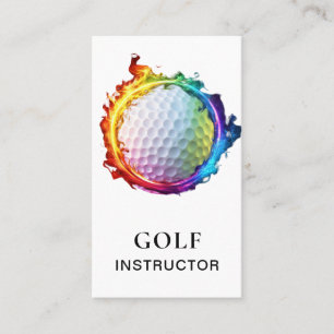 *~* AP94 Vlammen Regenboog Kleurrijke QR Golfbal Visitekaartje