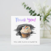 *~ AP99 Dankbaarheid DANK U Cup Cake Kaart (Staand voorkant)