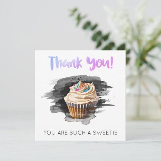 *~ AP99 Gratitude MERCI Cup Cake Card (Debout devant)