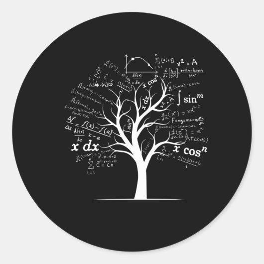 AP Calculus Algebra Boom Wiskunde Leraar Nerd Geek Ronde Sticker (Voorkant)