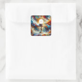 AP Communion Host en Chalice Expressionist Effect Vierkante Sticker (Tas)