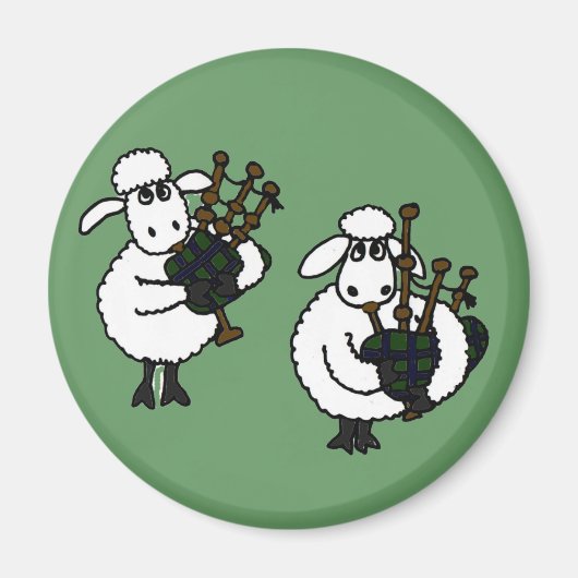 AP- Geweldige Schaap Spelen Bagpipes Magneet (Voorkant)