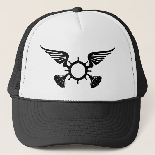 AP Trucker Hat - Zwart op wit - zwart netwerk/bril Trucker Pet (Voorkant)