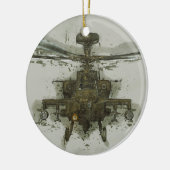 Apache Attack Helikopter Keramisch Ornament (Links)