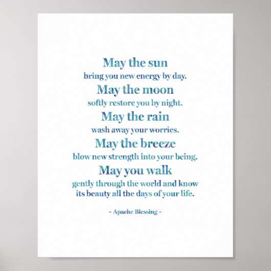 Apache Blessin in Waterverf Was Poster (Voorkant)