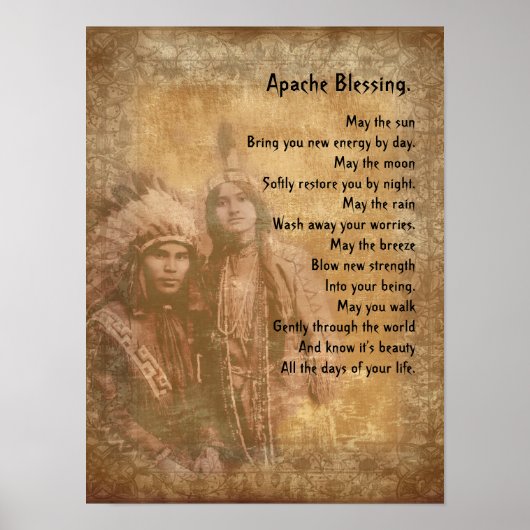 Apache Blessing Native American koppel Poster (Voorkant)