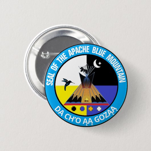 Apache Blue Mountain® Ronde Button 5,7 Cm (Voorkant /achterkant)