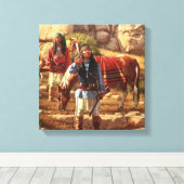 Apache Braves met Geronimo Canvas Afdruk (Insitu (Houten vloer))